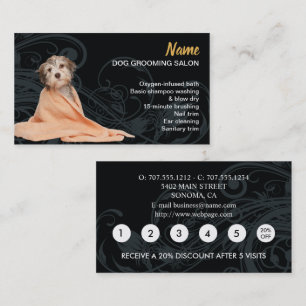 Visite Carte de fidélité pour le toilettage de chiens Ent