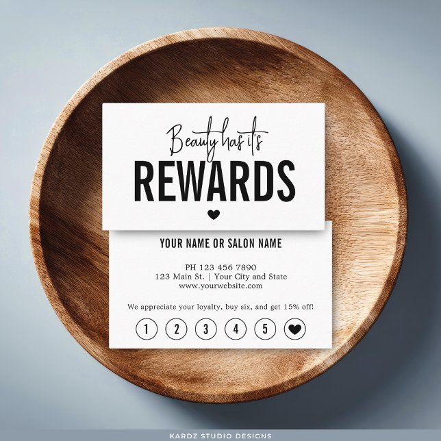 Visite Carte de fidélité pour professionnel de la beauté (Customize loyalty card and choose paper, size and, corner style.)