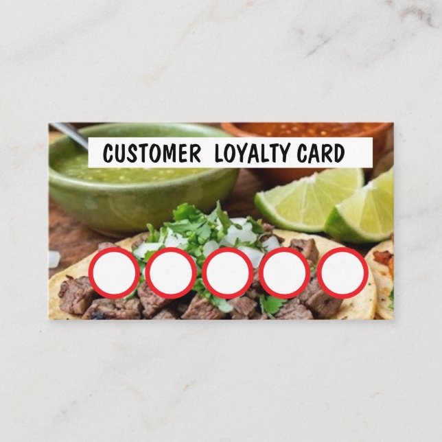 VISITE CARTE DE FIDÉLITÉ POUR TAQUERIA - CLIENT  (Devant)
