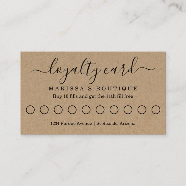 Visite Carte de fidélité professionnelle / carte de récom (Devant)