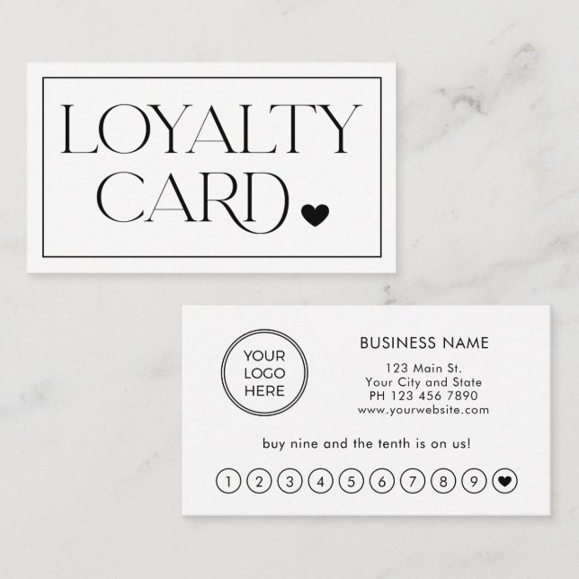 Visite Carte de Fidélité Professionnelle Élégante Simple  (Devant / Derrière)