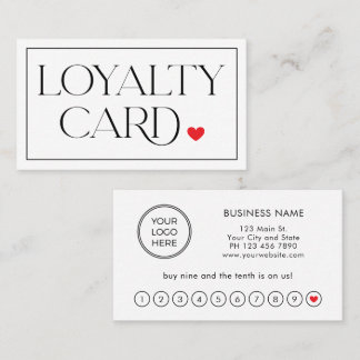 Visite Carte de Fidélité Professionnelle Minimaliste Mode