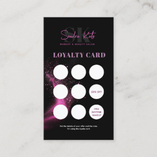 Visite Carte de fidélité QR Code du salon de beauté Black