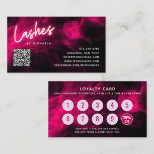 Visite Carte de fidélité QR Code du Salon de cils Pink Ne