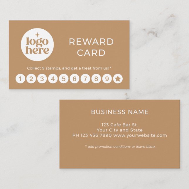Visite Carte de Fidélité Récompense pour Logo Professionn (Devant / Derrière)