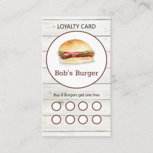 Visite carte de fidélité restaurant Burger Rustique carte