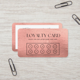 Visite Carte de fidélité rose Gold Modern Custom