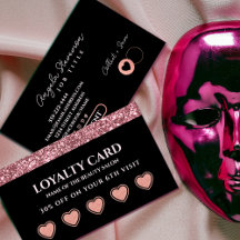 Carte de fidélité rose Gold Parties scintillant Be