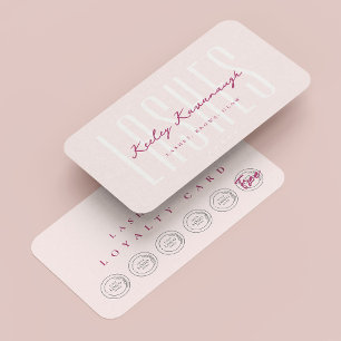 Visite Carte de fidélité rose Pointe de maquillage