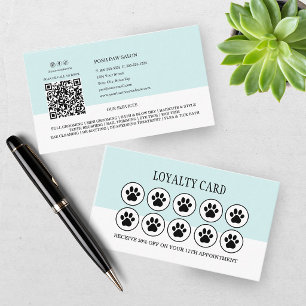 Visite Carte de fidélité sarcelle Toilettage pour chiens