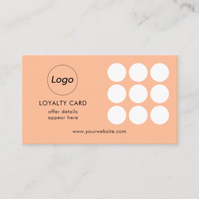 Visite Carte de fidélité simple Peach Logo (Devant)