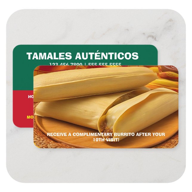 Visite Carte de fidélité Tamales (Mexican Tamales Loyalty Visiting Card)
