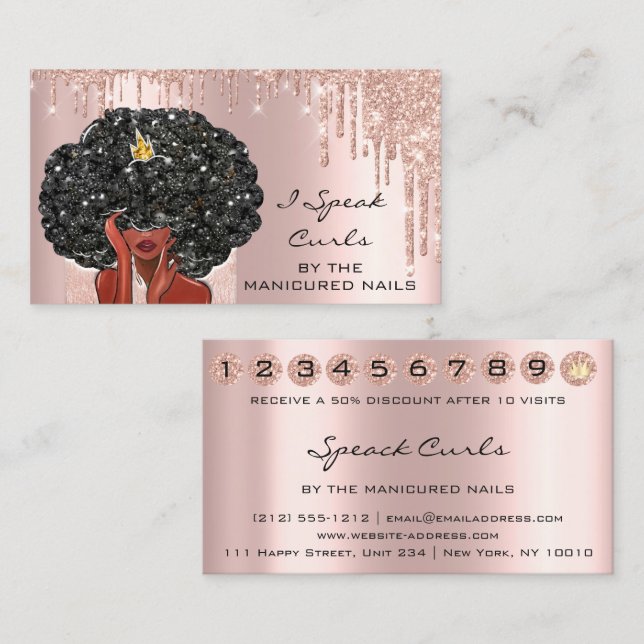 Visite Carte de fidélité Tarjeta De Visita 10 Punch Coiff (Devant / Derrière)