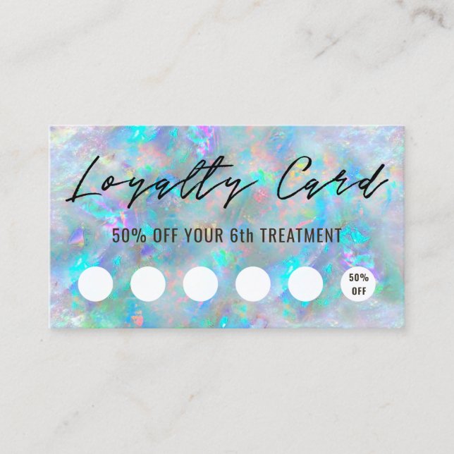 Visite carte de fidélité texture opale (Devant)