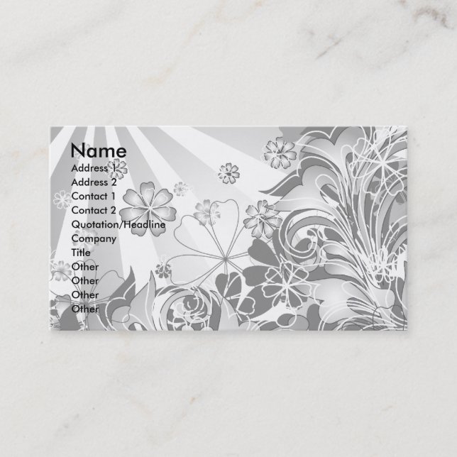 Visite carte de fleurs monochromes (Devant)