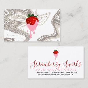 Visite carte de fraises au chocolat fraises en spirale