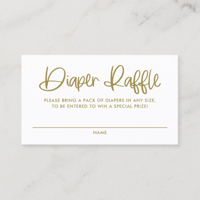 Visite Carte de jauge dorée Calligraphie moderne (Devant)
