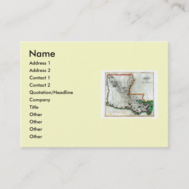 Visite Carte de la Louisiane et drapeau d'état (Devant)
