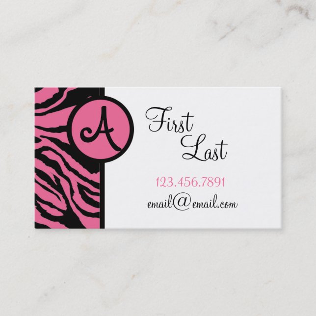 Visite Carte de l'adolescence de Businss de zèbre rose (Devant)