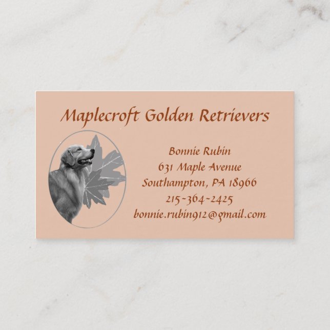 Visite Carte de Maplecroft EMAILBusiness de golden (Dos)