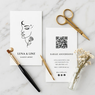 Visite Carte de maquilleuse minimaliste avec code QR