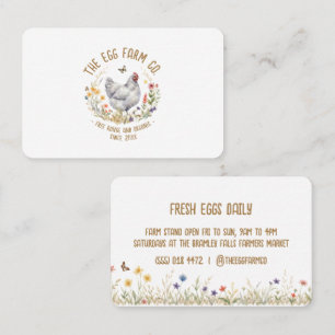 Visite Carte de Marché des Producteurs Aquarelle Poule Gr