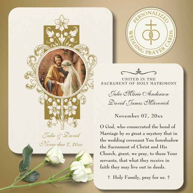 Visite Carte de mariage catholique élégante (Créateur téléchargé)