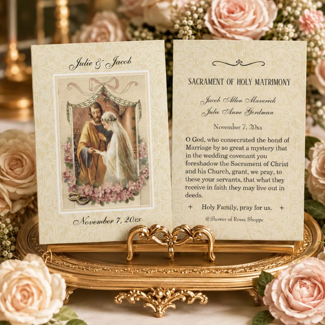 Visite Carte de mariage catholique traditionnelle Sainte (Créateur téléchargé)