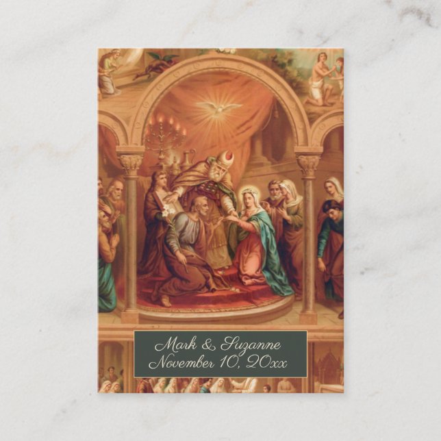 Visite Carte de mariage catholique traditionnelle Sainte (Devant)
