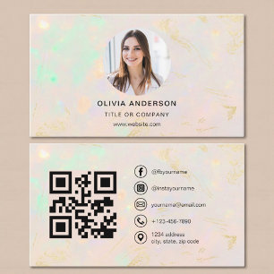 Visite Carte de médias sociaux avec photo d'Opale minimal