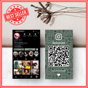 Visite Carte de médias sociaux QR pour salon de coiffure