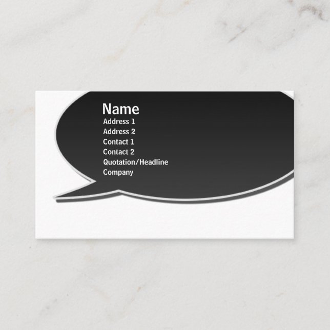 Visite Carte de mémoire à bulles noire de la parole (Devant)