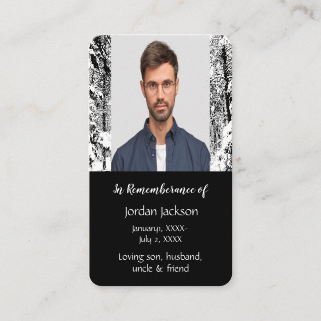 Visite Carte de mémoire commémorative masculine cerf (Devant)