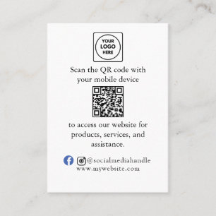 Visite Carte de menu de branding d'entreprise avec code Q