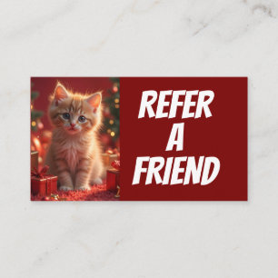 VISITE CARTE DE NOËL CHAT POUR RECOMMENDER UN AMI