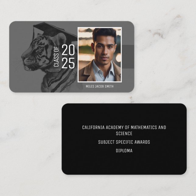 Visite Carte de nom du diplômé (Devant / Derrière)