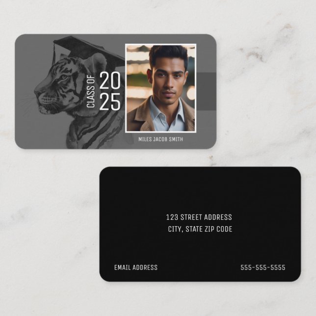 Visite Carte de nom du diplômé (Devant / Derrière)