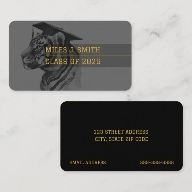 Visite Carte de nom du diplômé (Devant / Derrière)