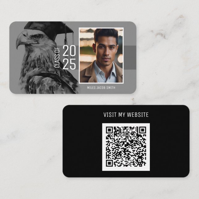 Visite Carte de nom du diplômé | Aigle (Devant / Derrière)