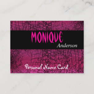 Visite Carte de nom personnelle de profil Noir Crackle Ro