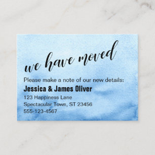 Visite Carte de notification « Aquarelle ombrée bleue »