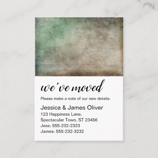 Visite Carte de notification Green Brown Ombre Grunge (Devant)