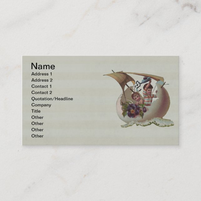 Visite Carte de Pâques Antique OEufs de voile Enfants (Devant)