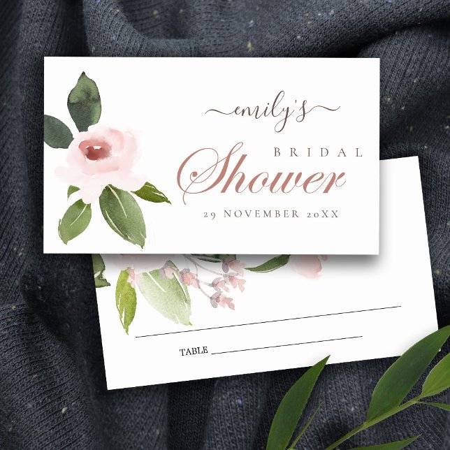 VISITE CARTE DE PLACE FÊTE DES MARIÉES ROSE ROSE BLANC SU (Créateur téléchargé)