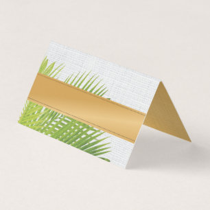 Visite Carte de place pour la feuille de palme tropicale