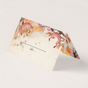 Visite Carte de placement de mariage Renards Vintage