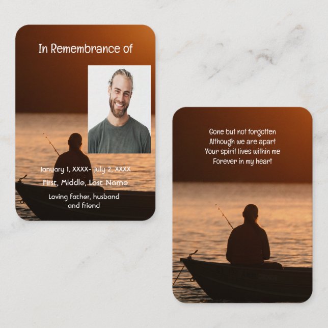 Visite Carte de poche Memorial Pêcheur à la mouche (Devant / Derrière)