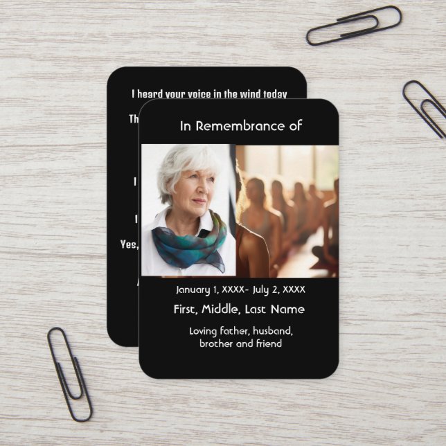 Visite Carte de poche Memorial Yoga (Devant/Arrière en situation)