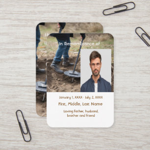 Visite Carte de poche mémoriale Détection du métal