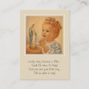 Visite Carte de poème Vintage catholique Vierge Marie